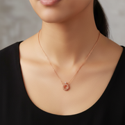 925 Sterling Silver Round Shape Pendant Necklace with Adjustable Length